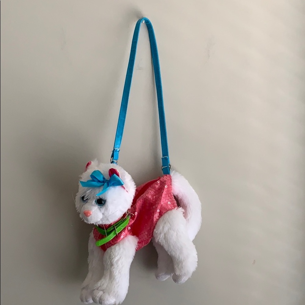 White cat kids purse